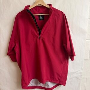 Zero Restriction Tour  Mens Red Waterproof 1/4 Zip Golf Pullover Short Jacket XL